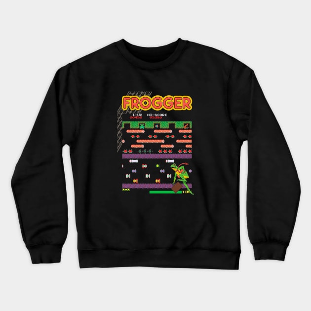 Mod.3 Arcade Frogger Video Game Crewneck Sweatshirt by parashop